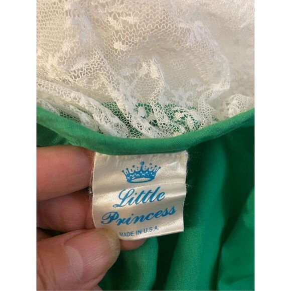 Little princess dress green white lace competition pageant dance girls 7 circle - Picture 4 of 5